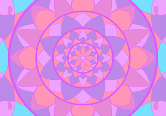 Round pattern flower mandala. circle floral ornament. Legend decorative vector illustration.