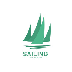 Sailing logo isolated on white background, vector illustration
