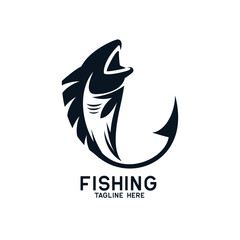 Fishing logo isolated on white background, vector illustration
