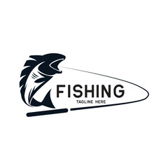 Fishing logo isolated on white background, vector illustration