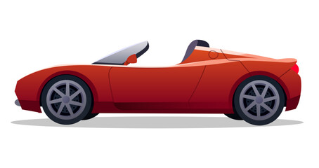 Illustration of a red car in profile