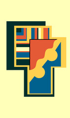 An abstract figure in the Bauhaus style. Geometry poster abstract.