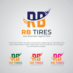 RB Tires Logo Brand Company Design Template