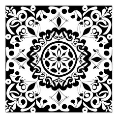 black and white ornament