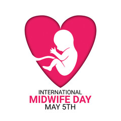 International Midwife Day. May 5Th.  illustration. Design for banner, poster or print.