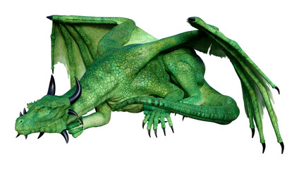 Obraz premium 3D Rendering Fairy Tale Dragon on White