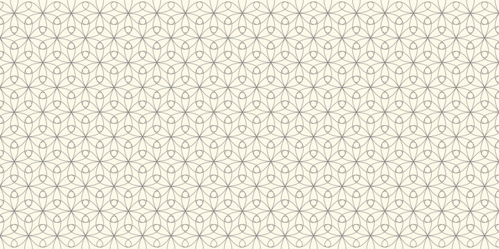 Seamless abstract monochrome floral pattern vector background.