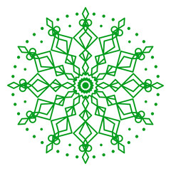 Mandala vector template green color line style isolated on white background 10 eps