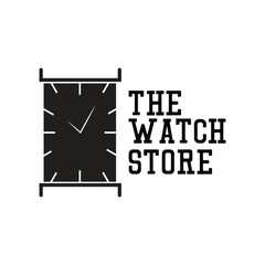 Watch store logo on white background. vector illustration
