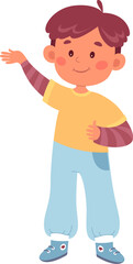 Child Boy With Raised Hand