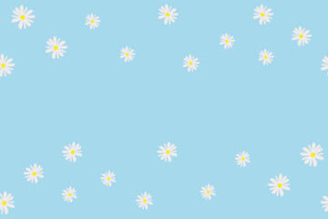 Cute minimal flower background border with copy space. Vector illustration