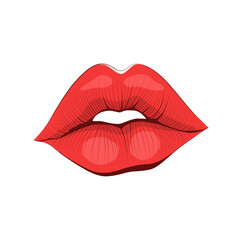 Woman's red lips vector illustration