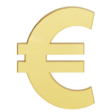 3D Euro symbol isolated on white background. Golden 3D Euro Currency Icon. Euro symbol for your web site design, logo, app, UI. 3D vector illustration.