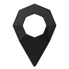 Map pointer isolated on background. Black location pin or navigation. 3D Locator mark of map...