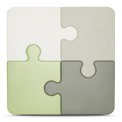 Puzzle pieces icon isolated on white background. Colorful jigsaw puzzle cube, strategy jigsaw business, and education. Puzzle, jigsaw, incomplete data concept. 3d png  illustration.