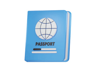 Passport icon 3d rendering vector illustration