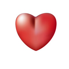 3D Heart Bright Red Love Shape