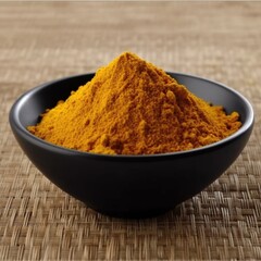Curry powder in white bowl, isolated in white background. recipe, ingredient, seasoning, indian cuisine., spice, food