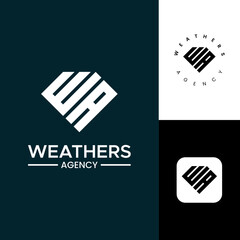 WA Letter Logo Design With Editable Vector Template.