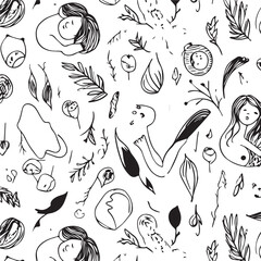 Mother daily life pattern design for print