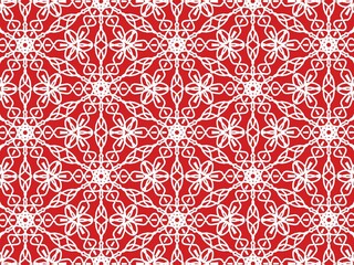 red background pattern painting