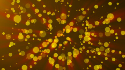 Golden glitter shiny particle rain motion light luminance illustration night background, artistic space bokeh speed matrix magic effect background.