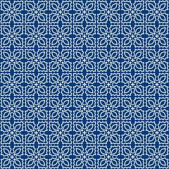 Thai pattern fabric painting on blue background