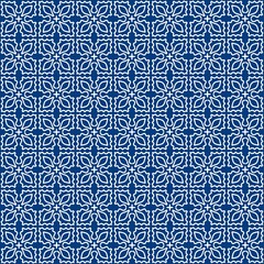 Thai pattern fabric painting on blue background