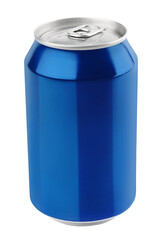 Blue aluminum can 330 ml isolated on transparent background