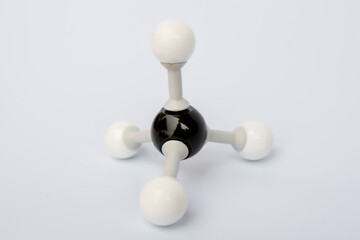 Methane molecular structure isolated on white background. Chemical formula is CH4 Chemistry...