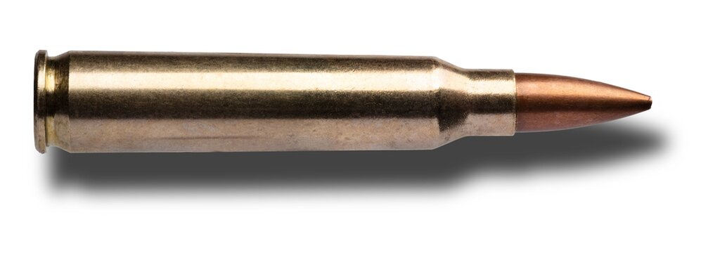 Shadow under a 223 caliber round for an AR-15