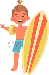 Fototapeta premium Boy With Surf Board