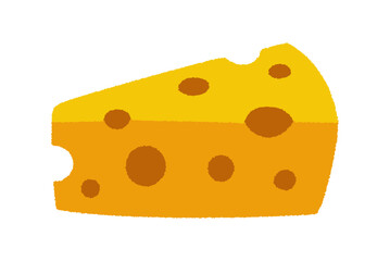 穴の開いた一切れのチーズのベクターイラスト