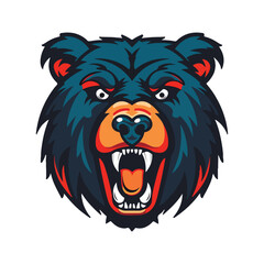 Modern professional grizzly bear emblem logo for a sport team