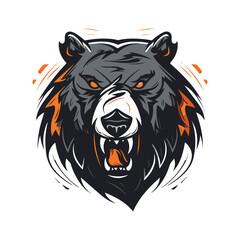 Modern professional grizzly bear emblem logo for a sport team