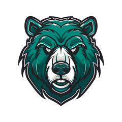 Modern professional grizzly bear emblem logo for a sport team