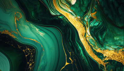 green marble with gold veins. green golden natural marble texture.