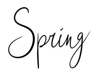 simple design element hand lettering style black letters seasons spring italic for calendar ballet journal sticker