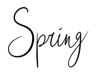 Obraz premium simple design element hand lettering style black letters seasons spring italic for calendar ballet journal sticker