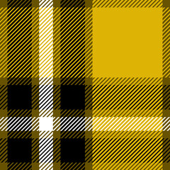 Yellow Twill Plaid Pattern Fabric Texture