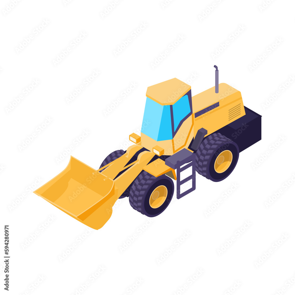 Sticker Isometric Loader Truck