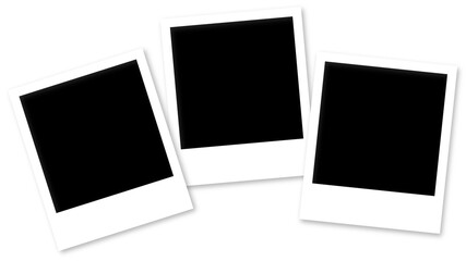 Isolated Polaroid Frames on Transparent Background