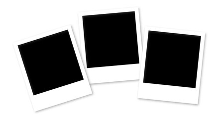 Isolated Polaroid Frames on Transparent Background