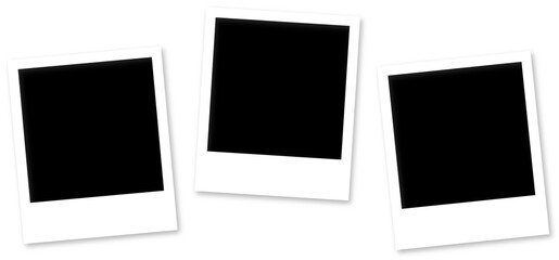 Isolated Polaroid Frames on Transparent Background