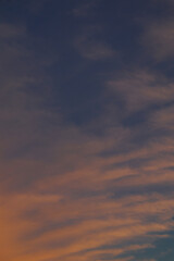 A Calm Yet Dramatic Blue and Orange Gradation Sky for A Beautiful Evening
