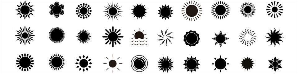 Sun icon vector set. Sunset illustration sign collection. Sun symbol or logo.