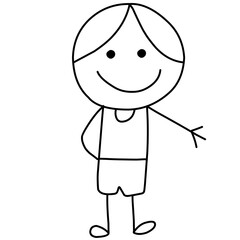 Happy Kids Doodle ,Happy Stick Figure 