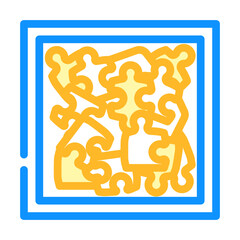 puzzle game board table color icon vector illustration
