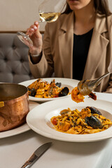Pasta with seafood