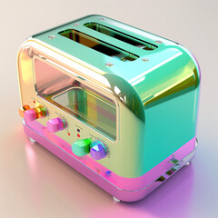 Retro-futuristic transparent toaster - obrazy, fototapety, plakaty